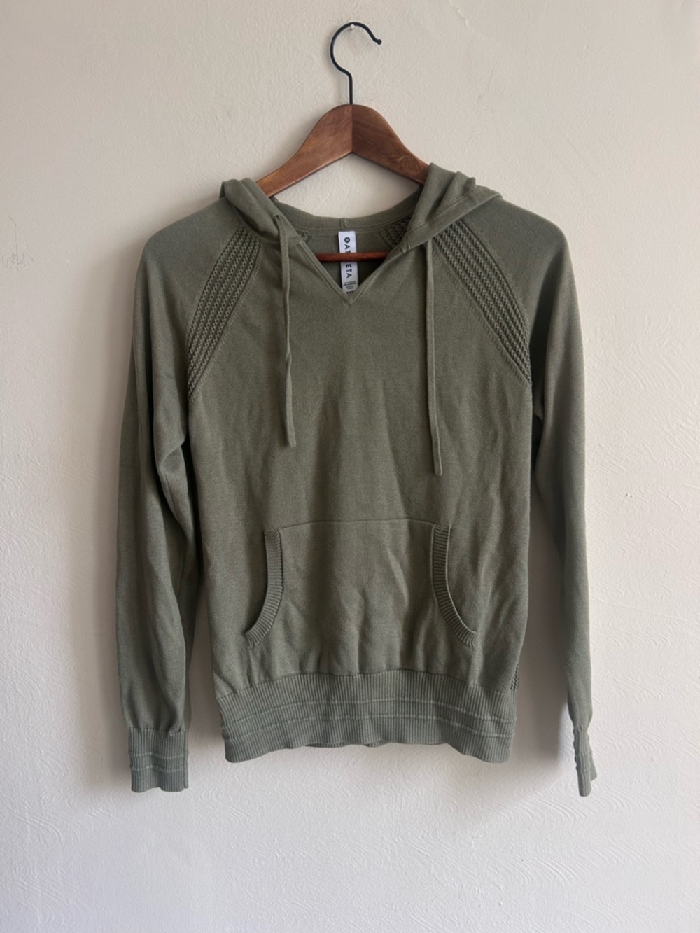 Athleta Lightweight Soft Knit Hoodie – Sage Green (XXS)